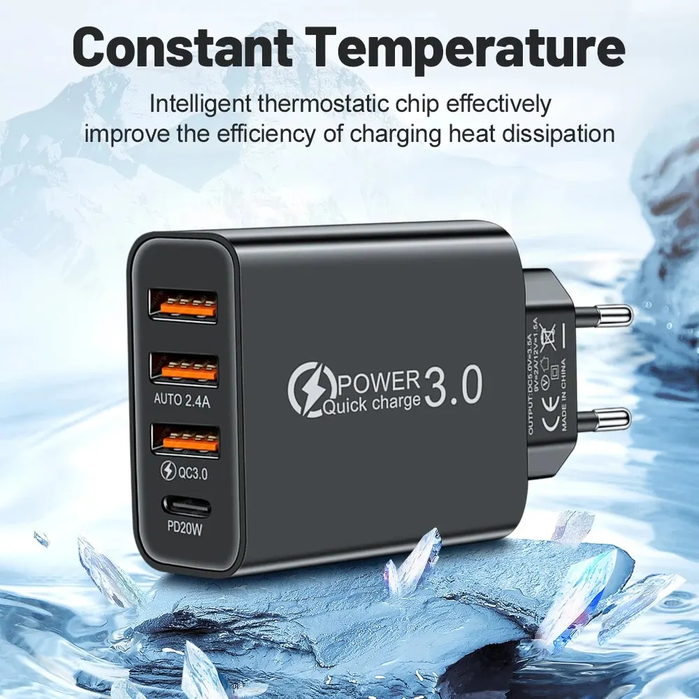 Total 20W Multi Port Wall Charger USB PD Adapter For Xiaomi iPhone 13 12 for Samsung Mobile Phone Plug Charging thumbnail 5