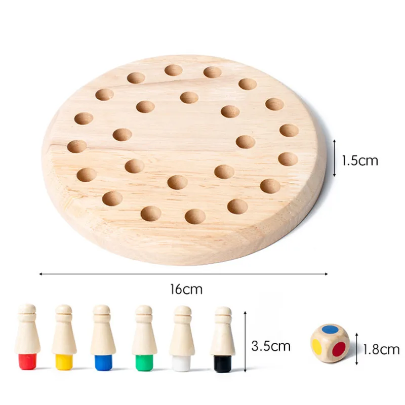 Wooden Memory Match Stick Chess Color Game Board Puzzles Montessori Educational Toy Cognitive Ability Learning Toys For Children thumbnail 6