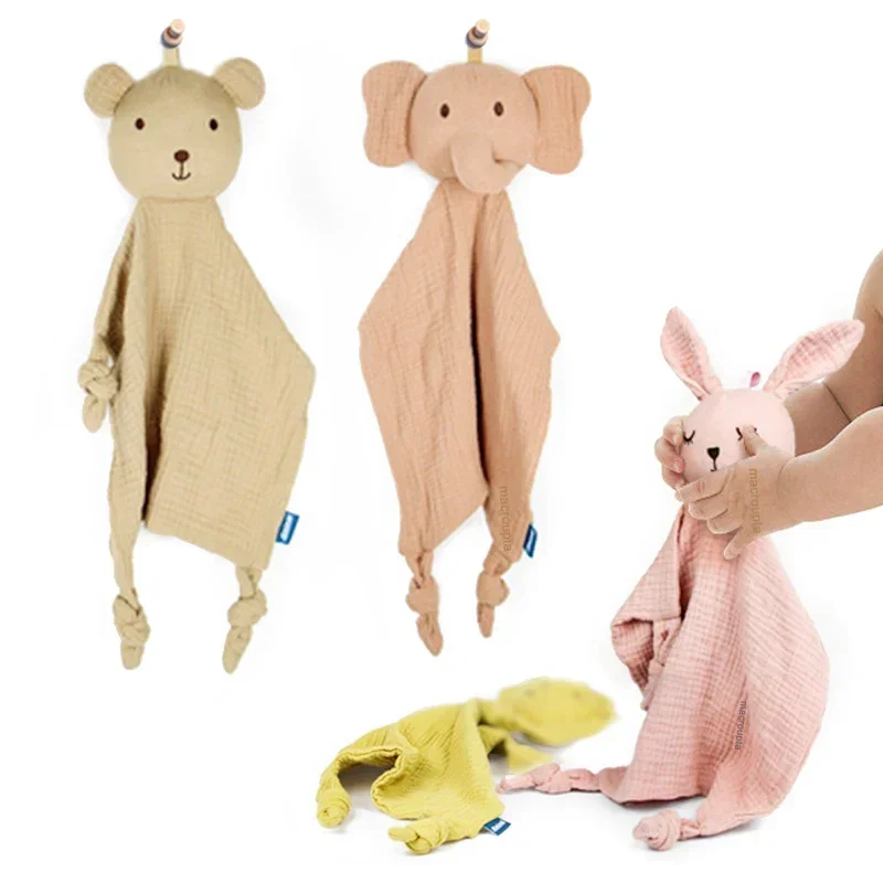 Baby Cotton Muslin Comfortable Blanket Cute Bunny Doll For Infant Kids Sleep Appease Towel Children Rabbit Saliva Scarf