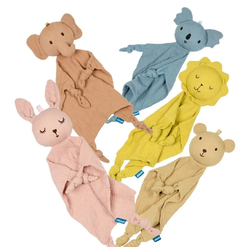 Baby Cotton Muslin Comfortable Blanket Cute Bunny Doll For Infant Kids Sleep Appease Towel Children Rabbit Saliva Scarf thumbnail 2