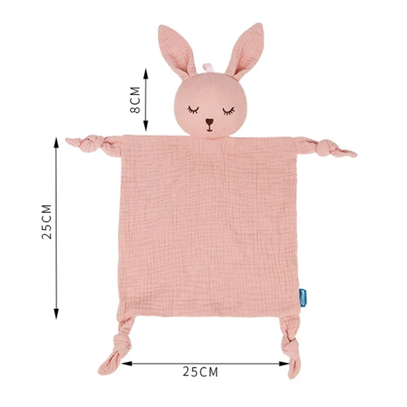 Baby Cotton Muslin Comfortable Blanket Cute Bunny Doll For Infant Kids Sleep Appease Towel Children Rabbit Saliva Scarf thumbnail 5