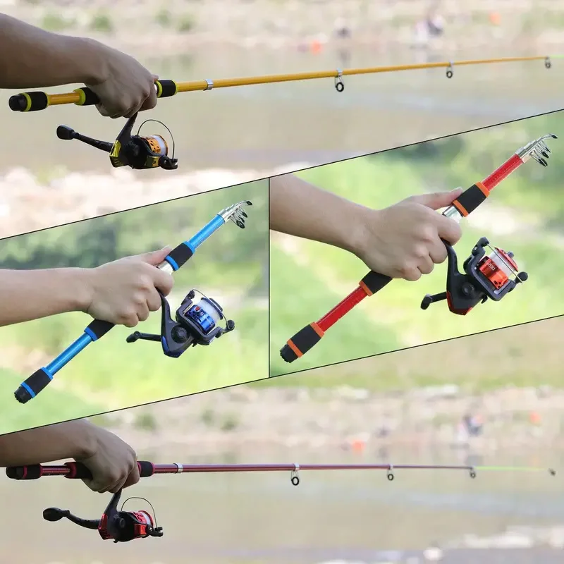 Fishing Pole Set Full Kits With Telescopic Fishing Rod And Spinning Reel Baits Hooks Travel Pole Set thumbnail 6
