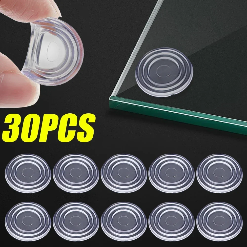 10-30pcs Round Glass Non-slip Pads Transparent PVC Table Top Cushion Enduring Suction Cup Glass Fixed Tool Furniture Accessories