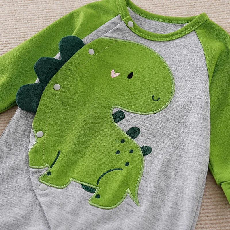 Spring And Autumn Boys And Girls Cute Cartoon Dinosaur 3d Printing  Comfortable Casual Baby Bodysuit thumbnail 4