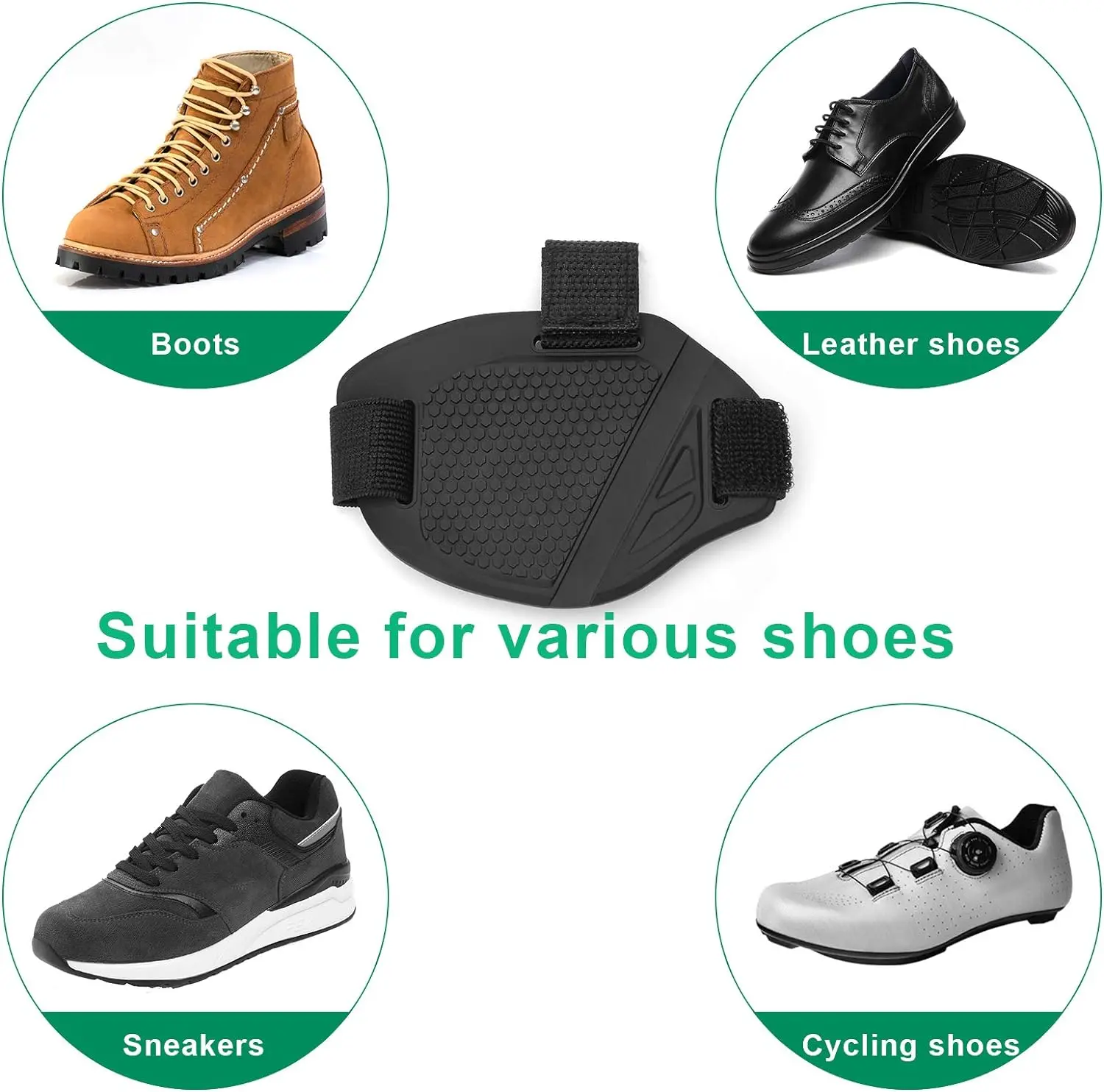 Motorcycle Shoes Protection Gear Motorbike Shift Pad Shoe Boot Protector Cover Durable Anti-skid Protective Rubber Guards Black thumbnail 3