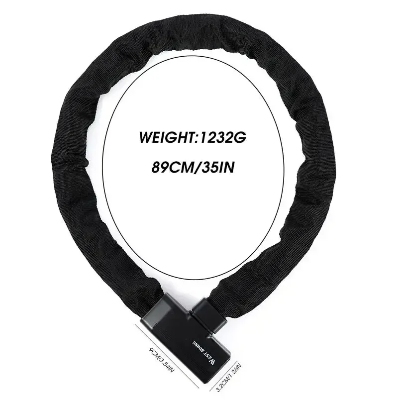 WEST BIKING Steel A3 Anti-theft Chain Lock Thicken Motorcycle Bicycle Lock 1m Multipurpose Cabinet Door Padlock Bike Accessories thumbnail 4