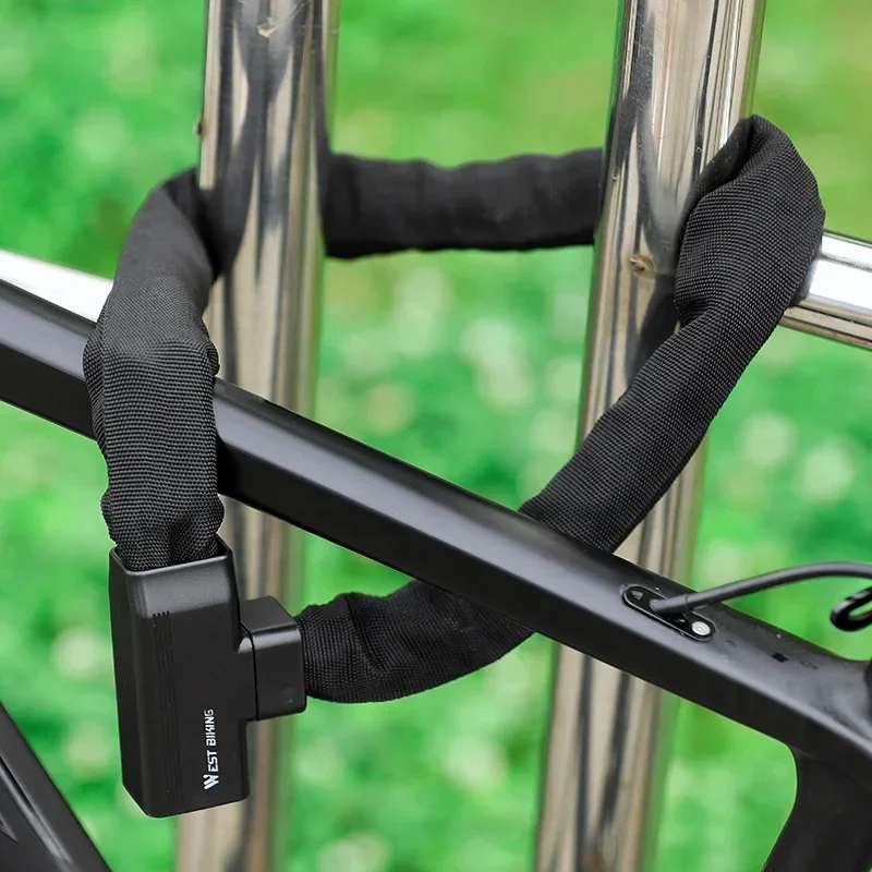 WEST BIKING Steel A3 Anti-theft Chain Lock Thicken Motorcycle Bicycle Lock 1m Multipurpose Cabinet Door Padlock Bike Accessories thumbnail 2