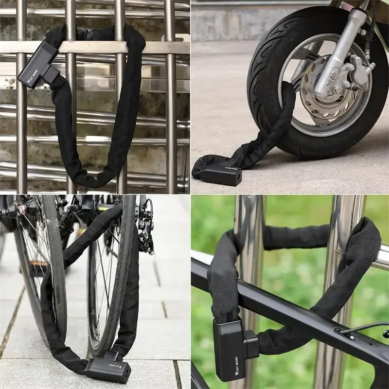 WEST BIKING Steel A3 Anti-theft Chain Lock Thicken Motorcycle Bicycle Lock 1m Multipurpose Cabinet Door Padlock Bike Accessories thumbnail 6