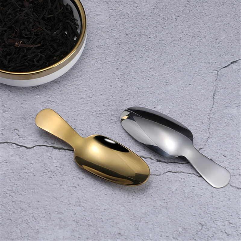 Mini Stainless Steel Spoons Kitchen Spice Condiment Spoon Sugar Tea Coffee Scoop Short Handle Wood Kids Spoon Kitchen Gadgets thumbnail 6