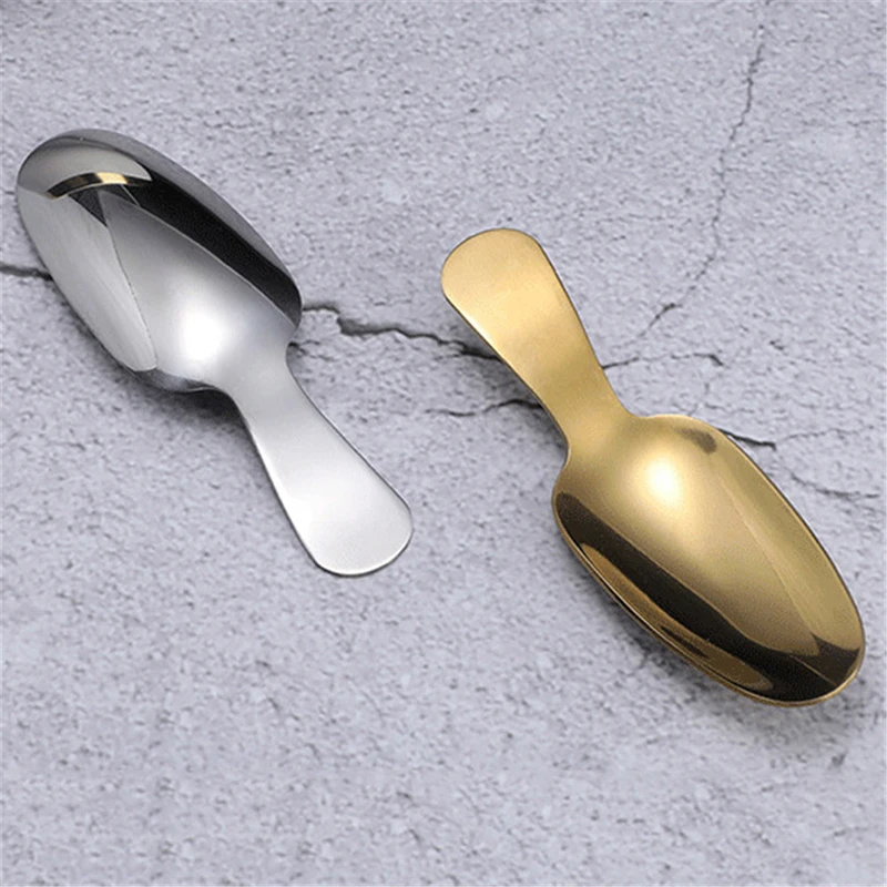 Mini Stainless Steel Spoons Kitchen Spice Condiment Spoon Sugar Tea Coffee Scoop Short Handle Wood Kids Spoon Kitchen Gadgets thumbnail 3
