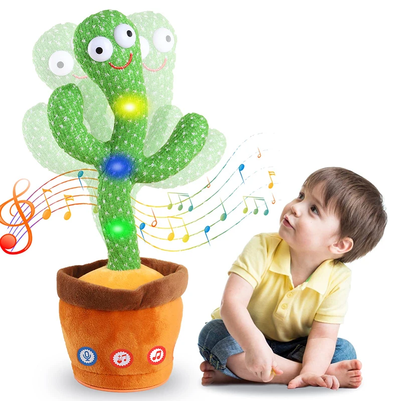 Kids Dancing Talking Cactus Toys Interactive Talking Sunny Cactus Electronic Plush Toy Home Decoration for Children Xmas Gifts thumbnail 2