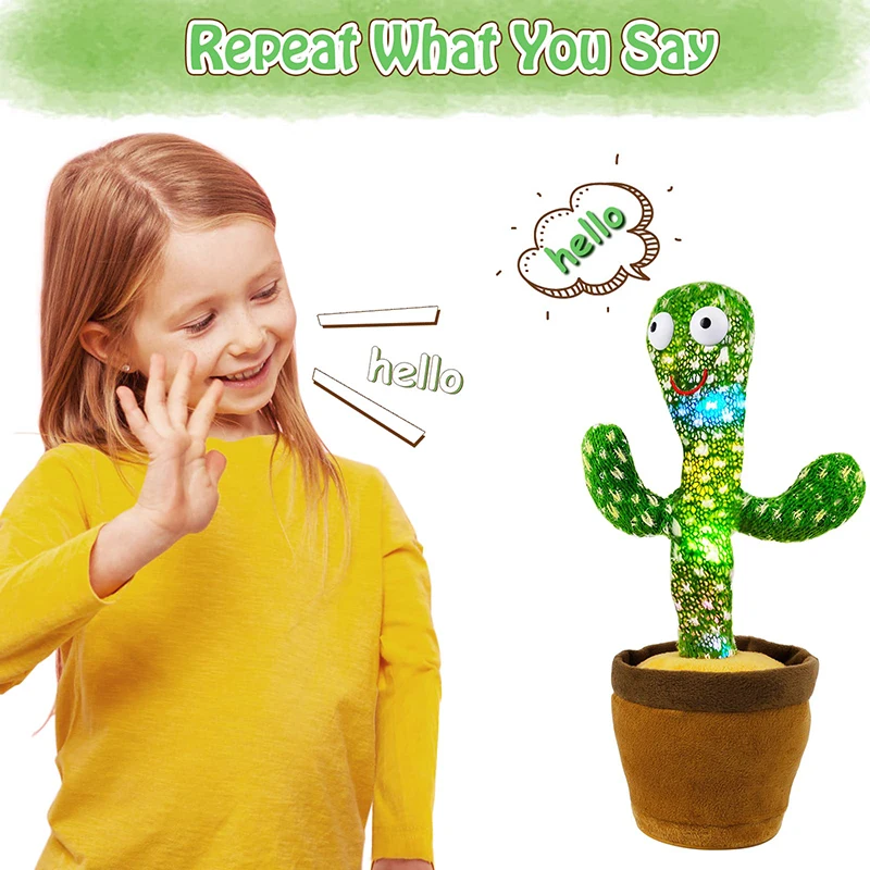 Kids Dancing Talking Cactus Toys Interactive Talking Sunny Cactus Electronic Plush Toy Home Decoration for Children Xmas Gifts thumbnail 3