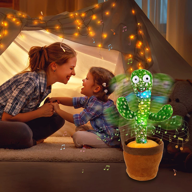 Kids Dancing Talking Cactus Toys Interactive Talking Sunny Cactus Electronic Plush Toy Home Decoration for Children Xmas Gifts thumbnail 5