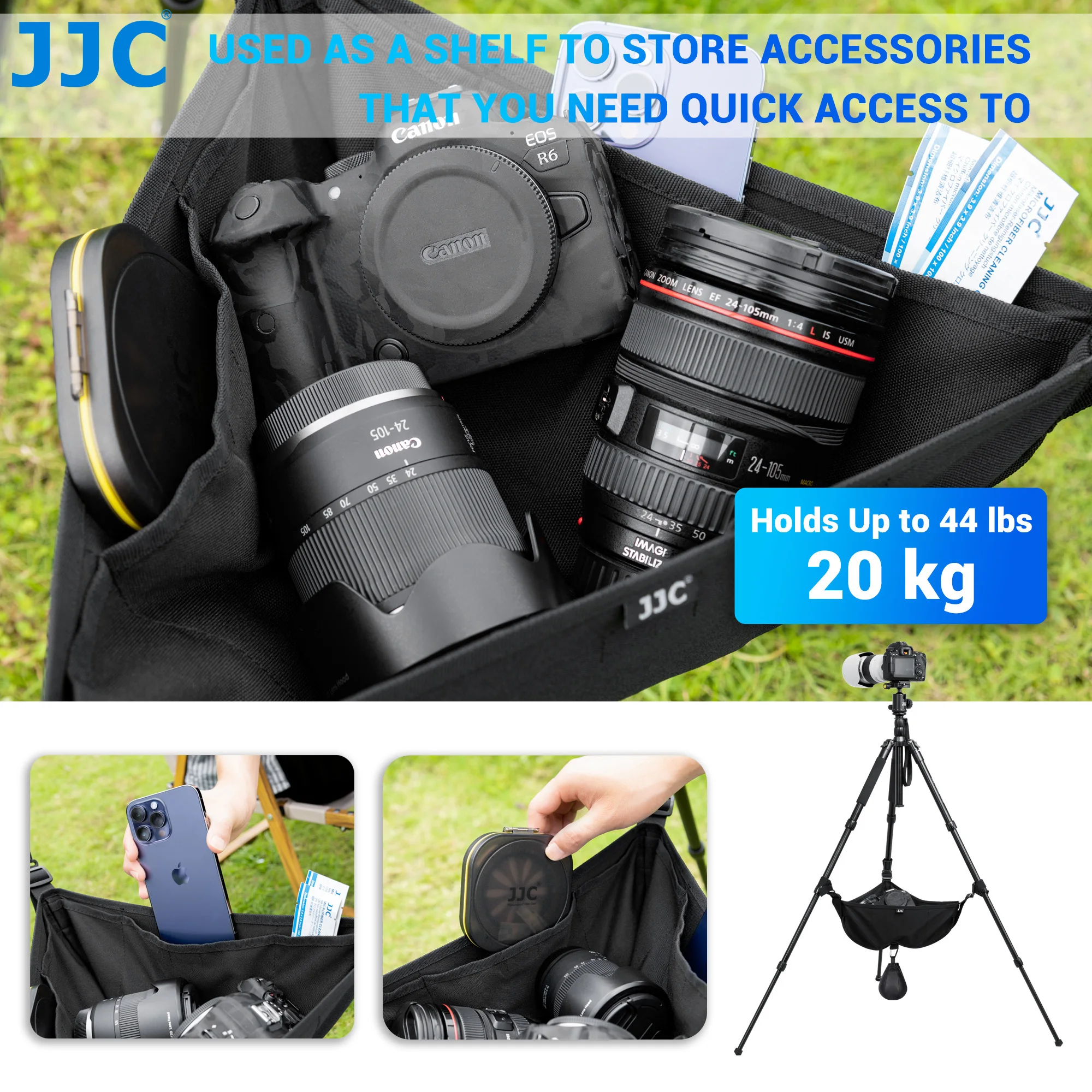 JJC Tripod Weight Stone Bag Heavy Duty Sandbag for Tripod Easel Universal Stand Sand Bag for Stabilizing Photography Accessory thumbnail 2