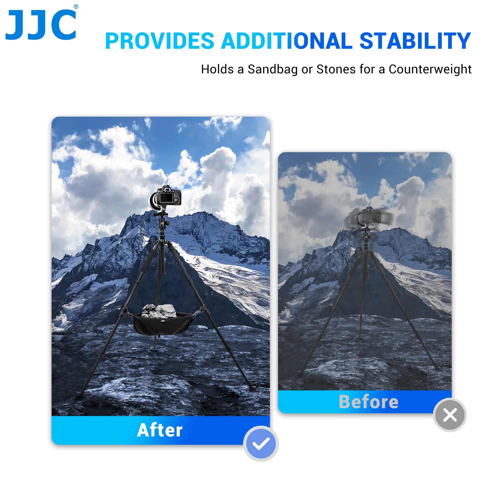 JJC Tripod Weight Stone Bag Heavy Duty Sandbag for Tripod Easel Universal Stand Sand Bag for Stabilizing Photography Accessory thumbnail 3