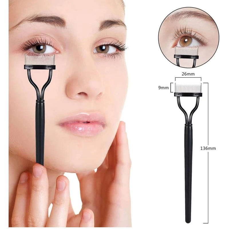 Eyelash Separator Metal Teeth Straight Eyelash Curler Beauty Makeup Stainless Eyelash Brush Comb Mascara Curl Makeup Tool thumbnail 5