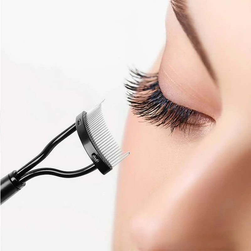 Eyelash Separator Metal Teeth Straight Eyelash Curler Beauty Makeup Stainless Eyelash Brush Comb Mascara Curl Makeup Tool thumbnail 3