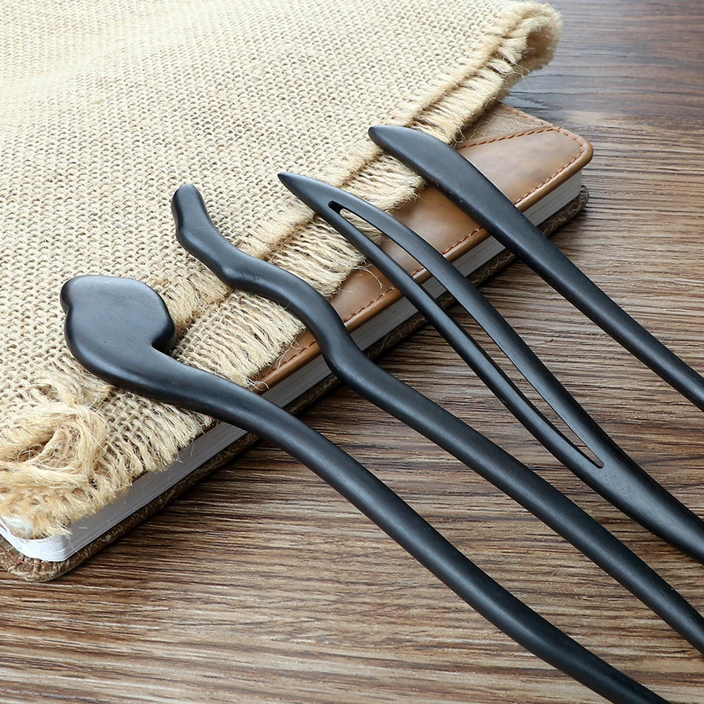 Retro Style Hairpins Simple Natural Black Sandalwood Hair Sticks Women Girls Chopstick Hair Clips Pins Jewelry Hair Accessories thumbnail 3