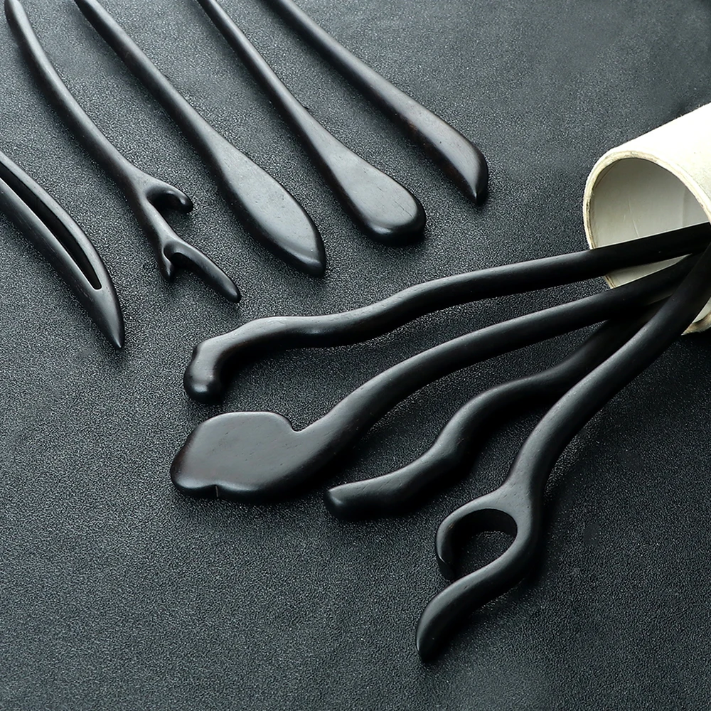 Retro Style Hairpins Simple Natural Black Sandalwood Hair Sticks Women Girls Chopstick Hair Clips Pins Jewelry Hair Accessories thumbnail 2