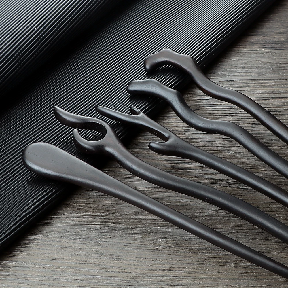 Retro Style Hairpins Simple Natural Black Sandalwood Hair Sticks Women Girls Chopstick Hair Clips Pins Jewelry Hair Accessories thumbnail 6