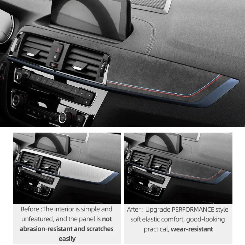 Made of Alcantara For BMW F20 F21 F22 F23 Car Interior Dashboard Panel Instrument Trim Cover M Performance Sticker Accessories thumbnail 5