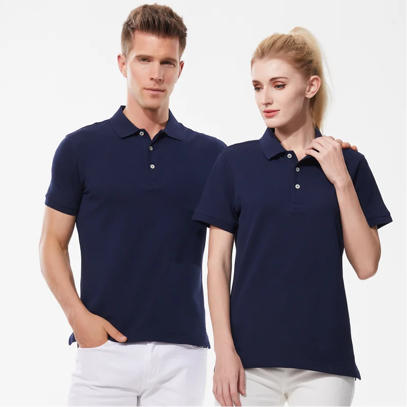 100% Cotton Lapel Polo Custom Logo Business Men And Women Short Sleeve Polo Embroidery Company Brand Quality Tops Print Design thumbnail 2