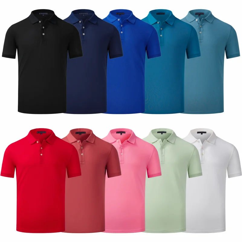 100% Cotton Lapel Polo Custom Logo Business Men And Women Short Sleeve Polo Embroidery Company Brand Quality Tops Print Design thumbnail 3