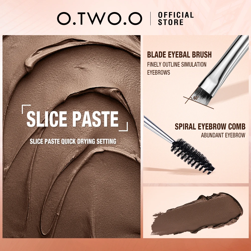 O.TWO.O Eyebrow Pomade Brow Gel Wax 2 IN 1 Waterproof Long Lasting Creamy Texture Eye Brow Tint Enhancers Cosmetics Makeup thumbnail 5