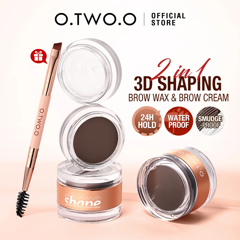 O.TWO.O Eyebrow Pomade Brow Gel Wax 2 IN 1 Waterproof Long Lasting Creamy Texture Eye Brow Tint Enhancers Cosmetics Makeup thumbnail 6