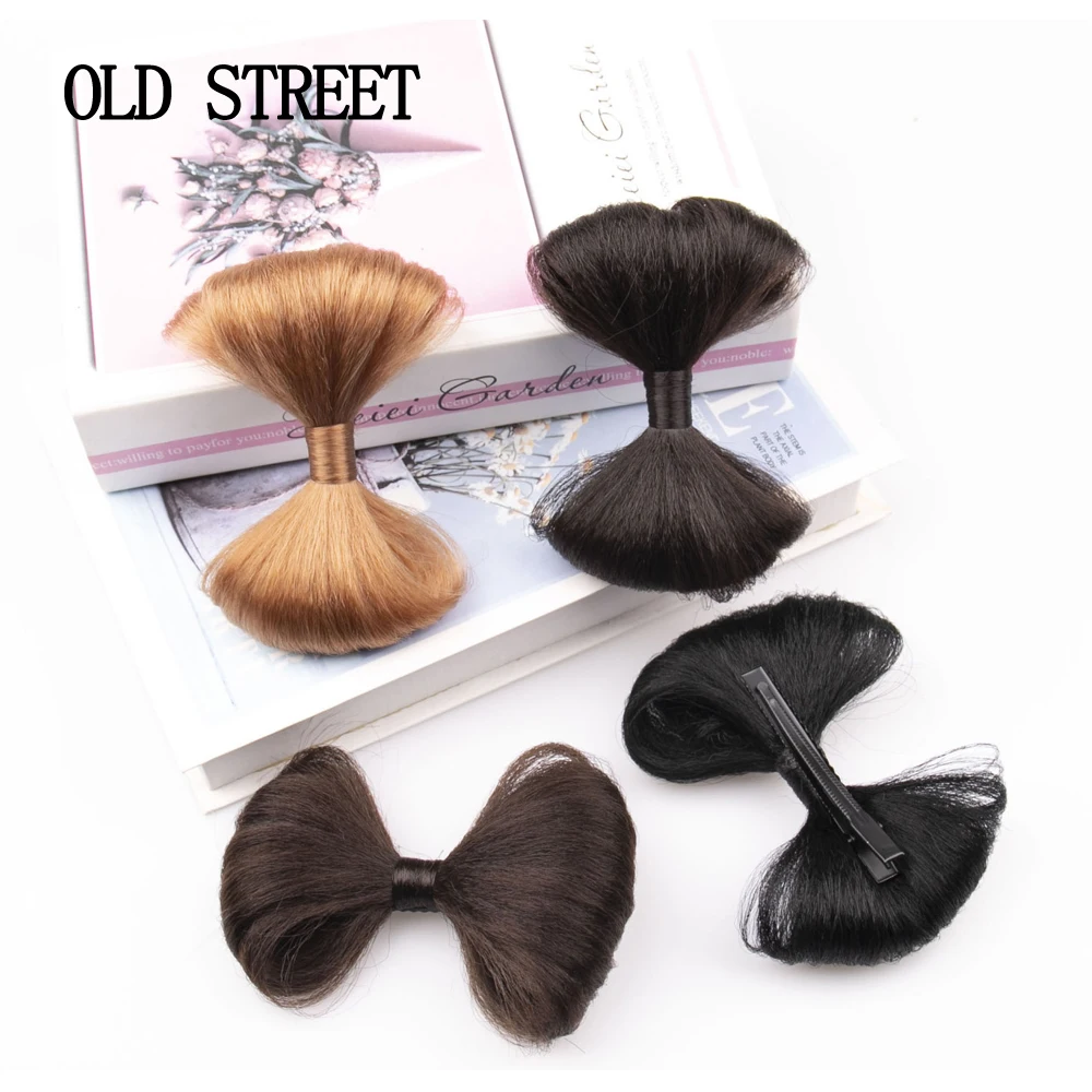 Fluffy Synthetic Cute Hair Bun Artifact Black Brow Bow Ties Clip Accessories Hairband Chignon With Hairpins Styling Tools thumbnail 2