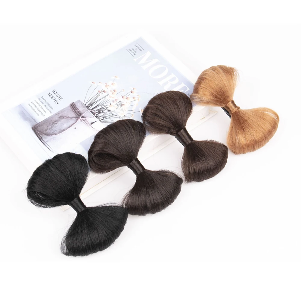Fluffy Synthetic Cute Hair Bun Artifact Black Brow Bow Ties Clip Accessories Hairband Chignon With Hairpins Styling Tools thumbnail 6