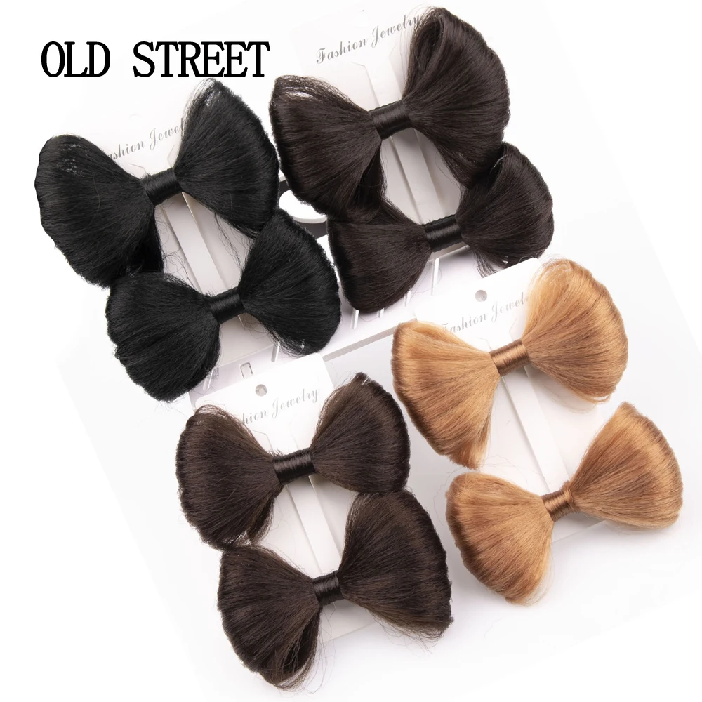 Fluffy Synthetic Cute Hair Bun Artifact Black Brow Bow Ties Clip Accessories Hairband Chignon With Hairpins Styling Tools thumbnail 3