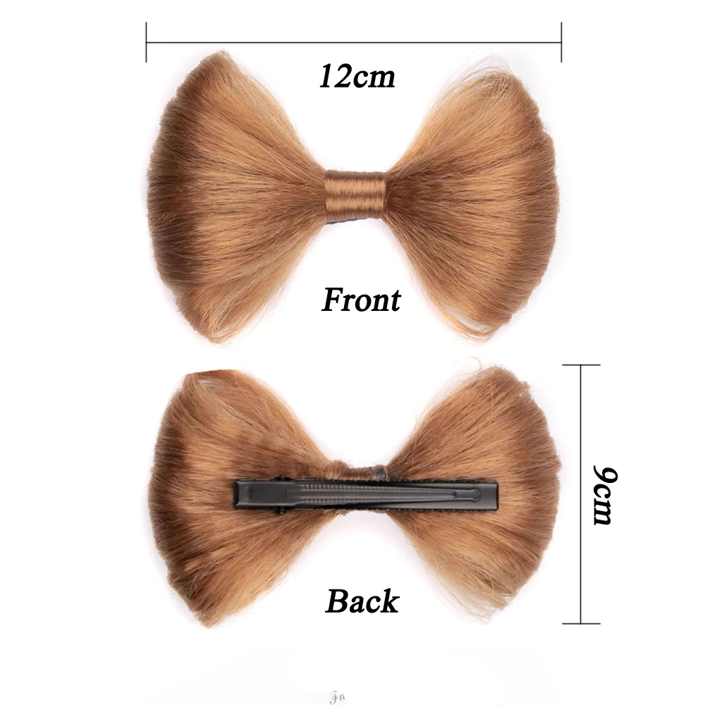 Fluffy Synthetic Cute Hair Bun Artifact Black Brow Bow Ties Clip Accessories Hairband Chignon With Hairpins Styling Tools thumbnail 5
