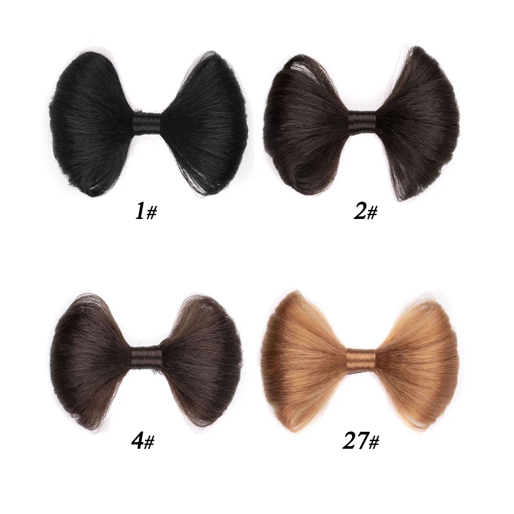 Fluffy Synthetic Cute Hair Bun Artifact Black Brow Bow Ties Clip Accessories Hairband Chignon With Hairpins Styling Tools thumbnail 4