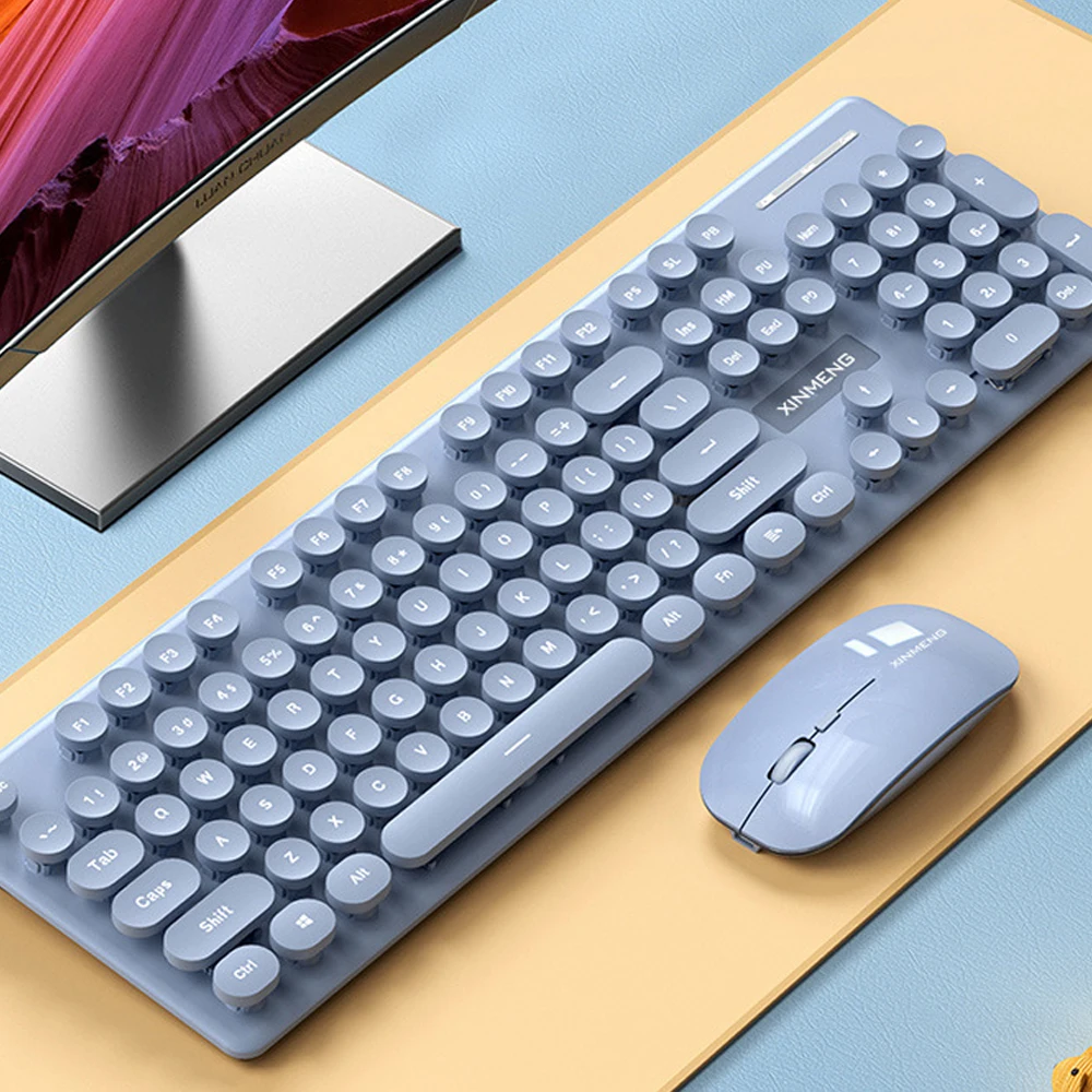 Rechargeable Wireless Keyboard Mouse Set Low Noise Ergonomic 2.4G/Bluetooth Dual-mode Keyboard Mouse Set For Office thumbnail 2