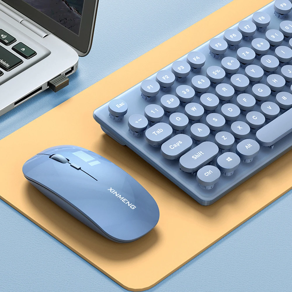 Rechargeable Wireless Keyboard Mouse Set Low Noise Ergonomic 2.4G/Bluetooth Dual-mode Keyboard Mouse Set For Office thumbnail 3