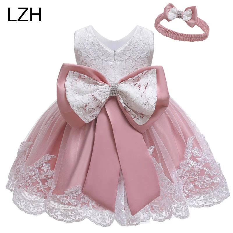 LZH Baby Girl Dress Newborn Clothes Princess Dress+Headwear For Toddler Birthday Wedding Christening Infant Party Christmas Gown thumbnail 2