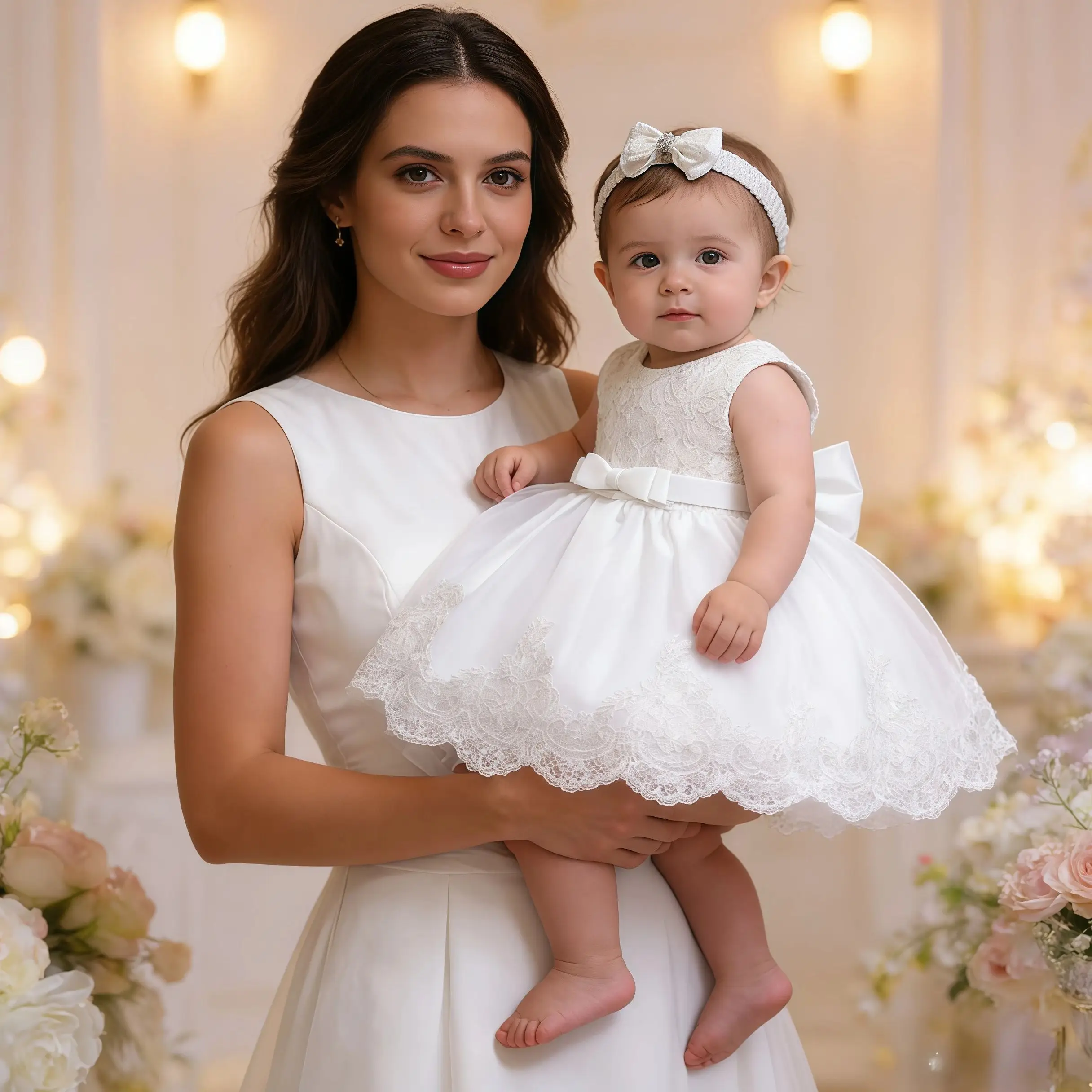 LZH Baby Girl Dress Newborn Clothes Princess Dress+Headwear For Toddler Birthday Wedding Christening Infant Party Christmas Gown thumbnail 3