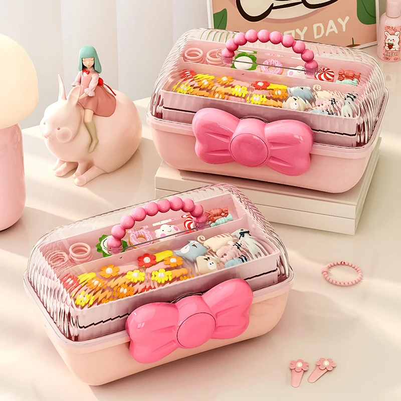 Multi-layer Hairpin Organizer Cute Girl Jewelry Case Head Rope Headband Display Rack Children's Hair Accessories Storage Box thumbnail 4