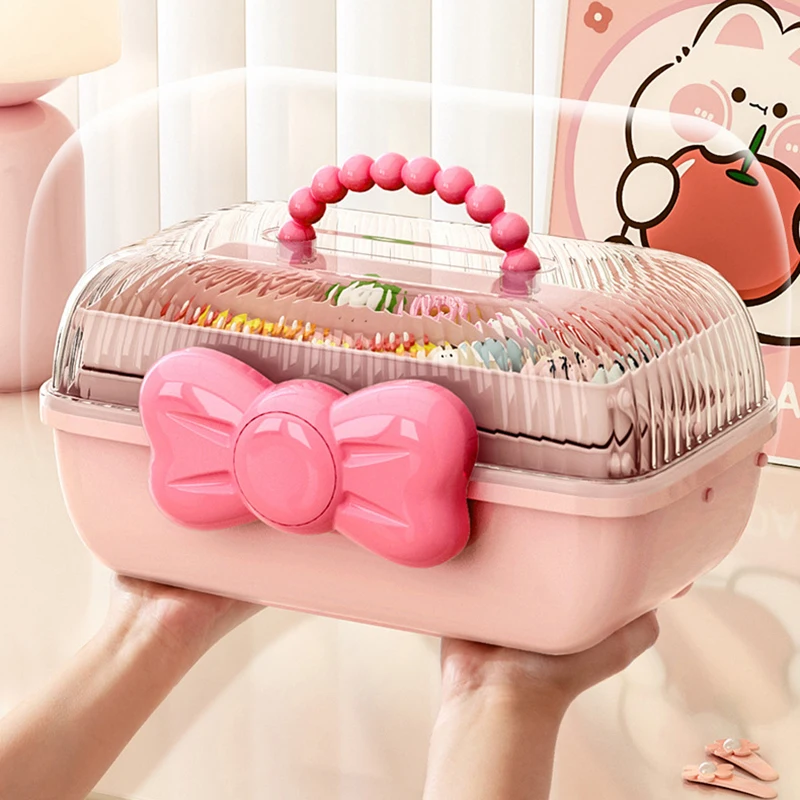 Multi-layer Hairpin Organizer Cute Girl Jewelry Case Head Rope Headband Display Rack Children's Hair Accessories Storage Box thumbnail 6