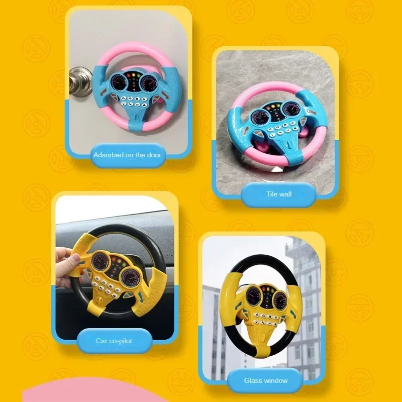 Infant Shining Simulation Steering Wheel Toys Children's Toy Kids Early Education Copilots Stroller Steering Wheel Vocal Toys thumbnail 6