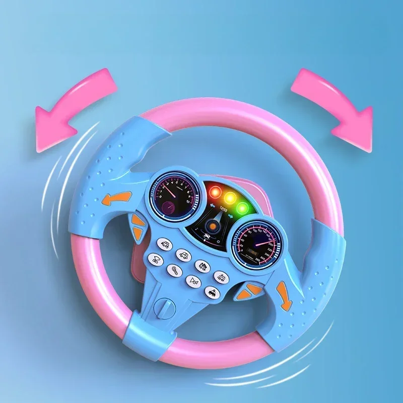 Infant Shining Simulation Steering Wheel Toys Children's Toy Kids Early Education Copilots Stroller Steering Wheel Vocal Toys thumbnail 2