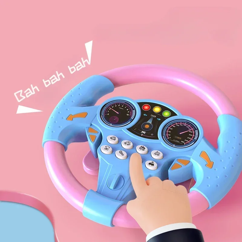 Infant Shining Simulation Steering Wheel Toys Children's Toy Kids Early Education Copilots Stroller Steering Wheel Vocal Toys thumbnail 4
