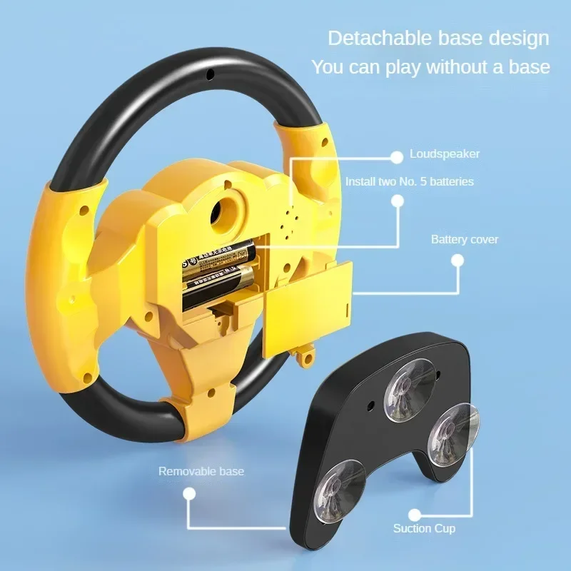 Infant Shining Simulation Steering Wheel Toys Children's Toy Kids Early Education Copilots Stroller Steering Wheel Vocal Toys thumbnail 5