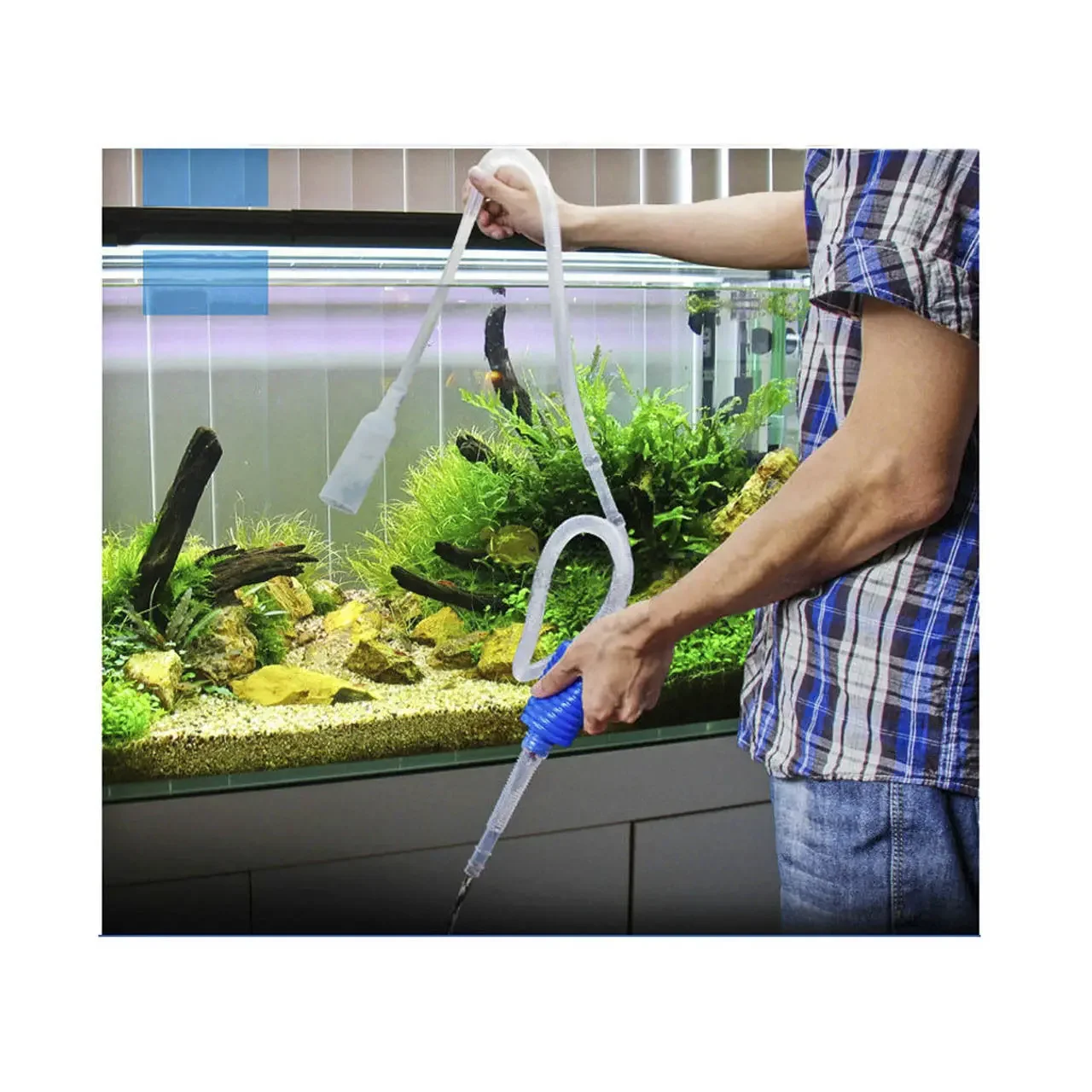 Semi-automatic Aquarium Clean Vacuum Water Change Changer Gravel Aquarium Simple Fish Tank Vacuum Siphon Pump Cleaner thumbnail 2