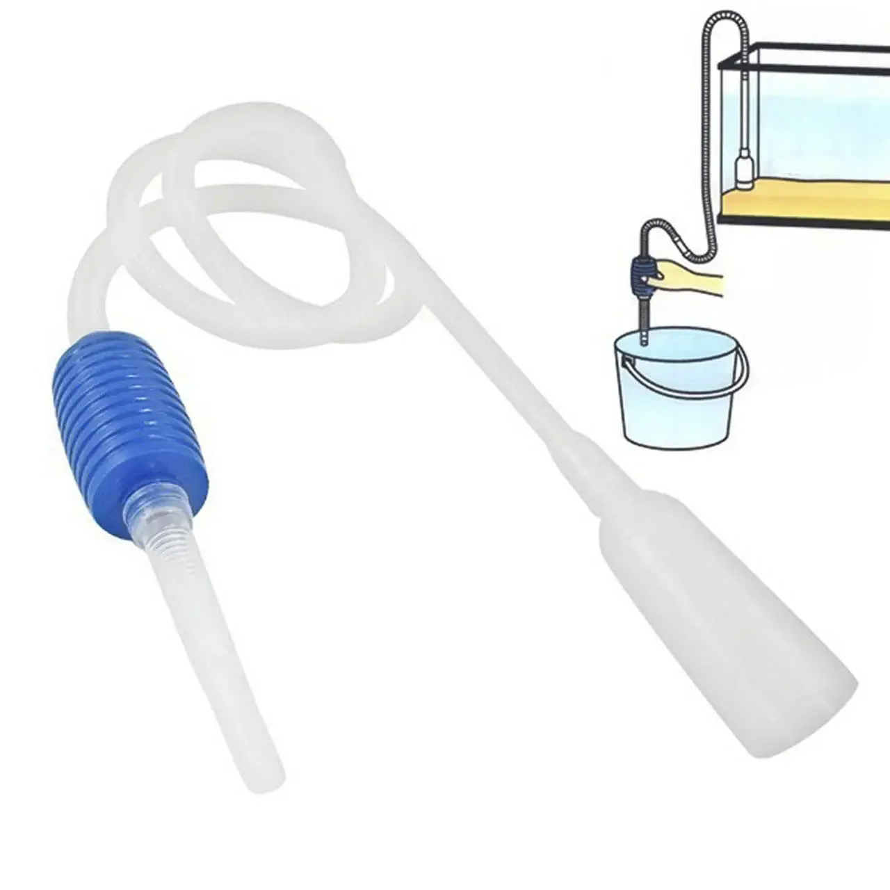 Semi-automatic Aquarium Clean Vacuum Water Change Changer Gravel Aquarium Simple Fish Tank Vacuum Siphon Pump Cleaner thumbnail 3