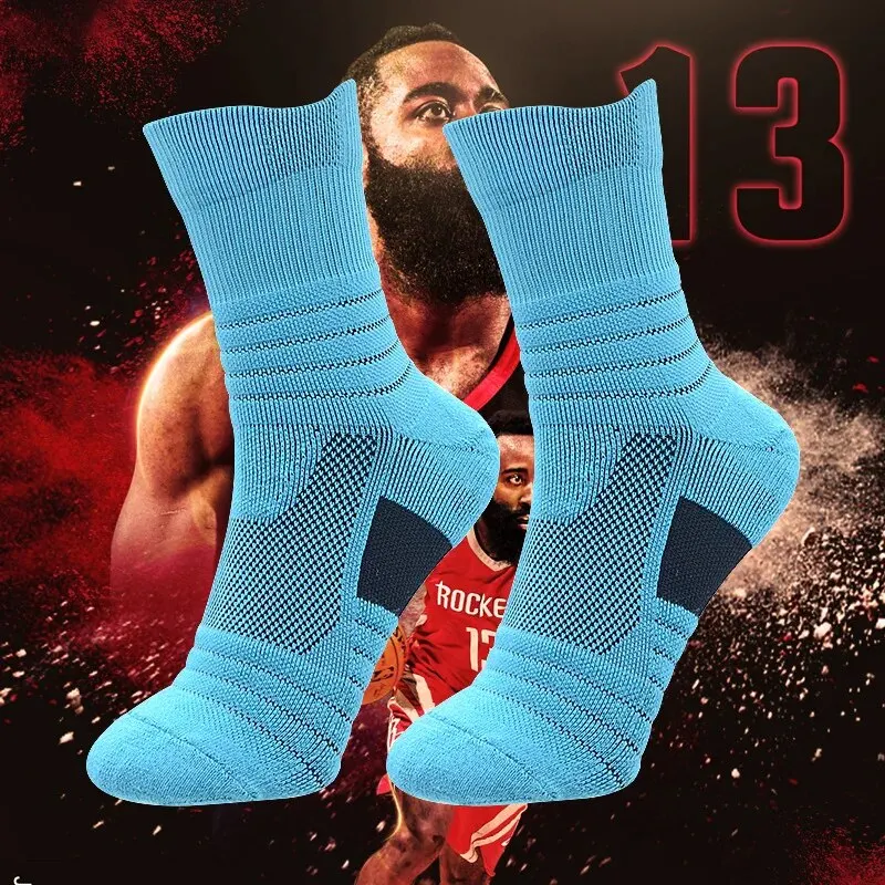 3pairs/Lot Men's Socks Compression Stockings Breathable Basketball Sports Cycling Socks Moisture Wicking High Elastic Tube Socks thumbnail 2