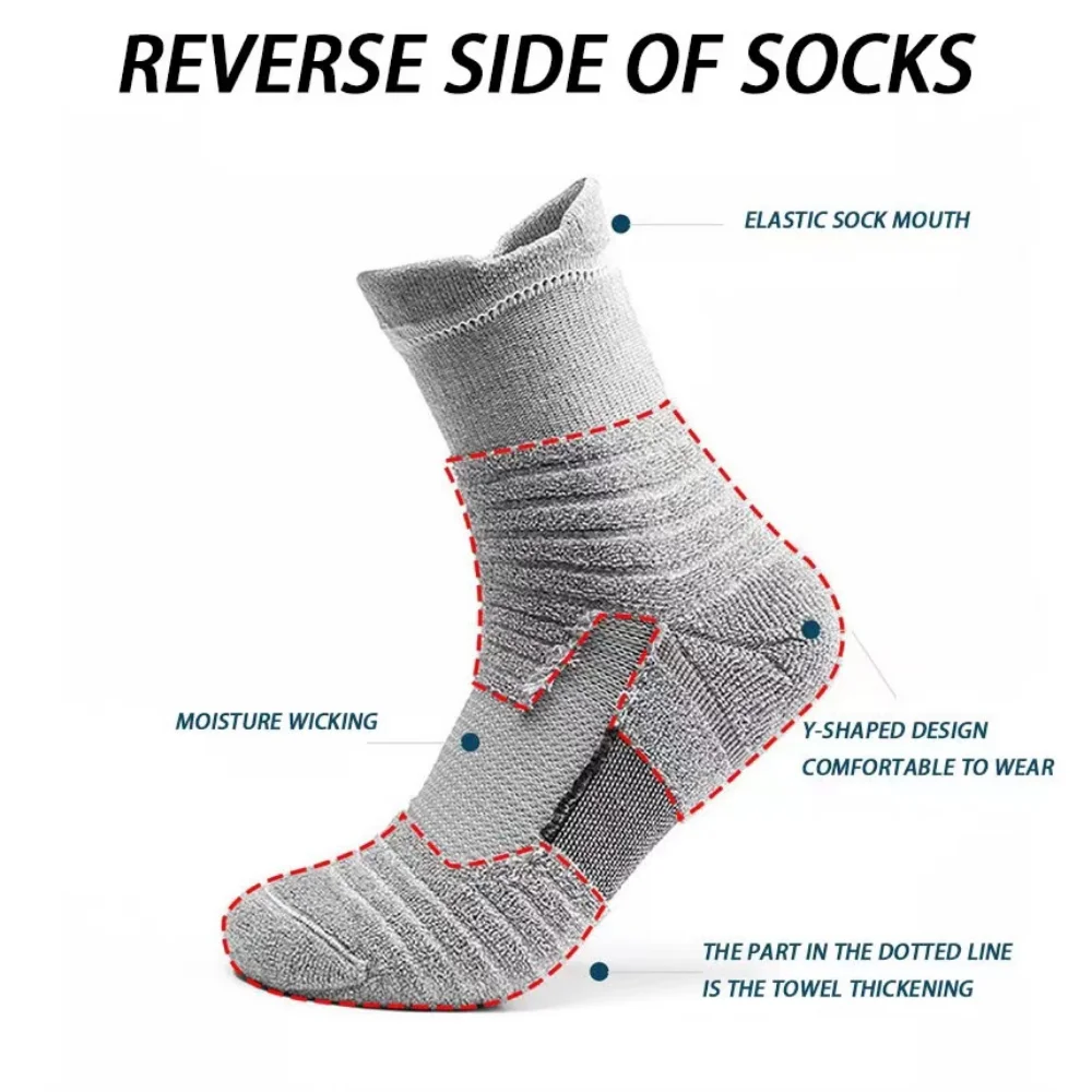 3pairs/Lot Men's Socks Compression Stockings Breathable Basketball Sports Cycling Socks Moisture Wicking High Elastic Tube Socks thumbnail 3