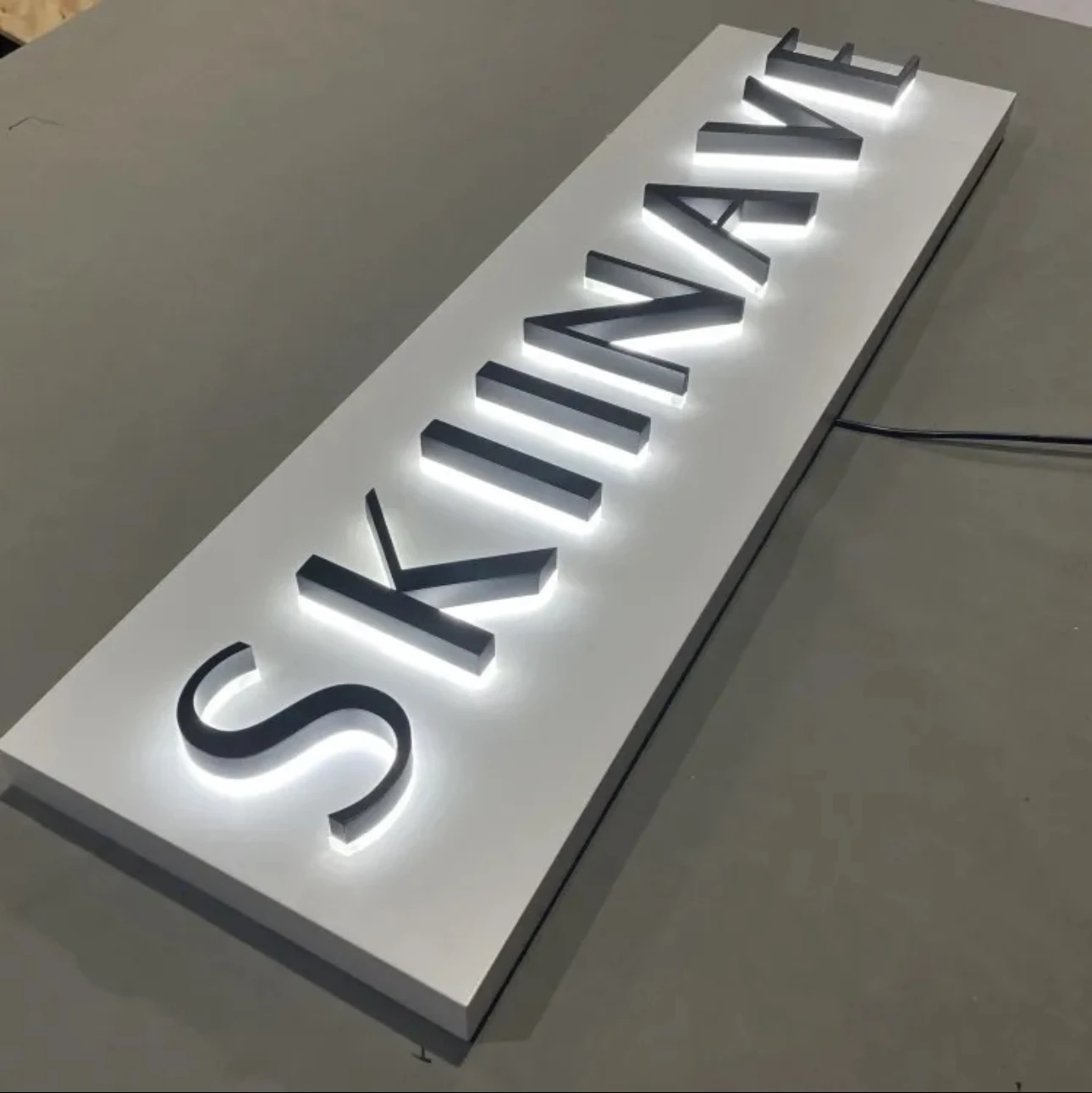 Business SignBoard Metal Backlit Sign Company Sign Outdoor Backlit LED Logo Custom 3D Illuminated Letters Advertising LED Letter
