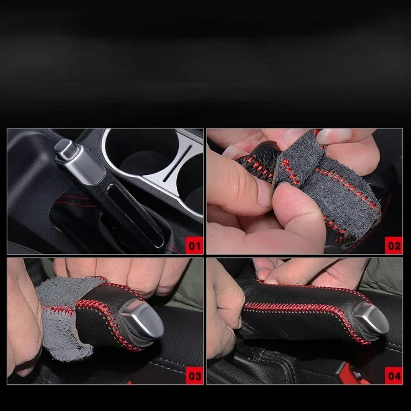 Car Leather Gears Handbrake Cover for Mazda 2 3 5 6 CX-3 CX-4 CX-5 CX-7 CX-9 Atenza Axela MX5 thumbnail 5